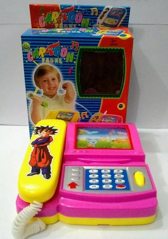 Kids Cartoon Phone Lights and Music With Wind Mill Screen