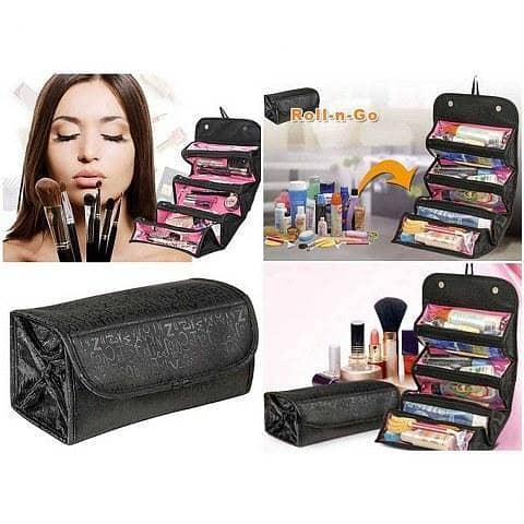 Roll N Go Cosmetic Bag in Black