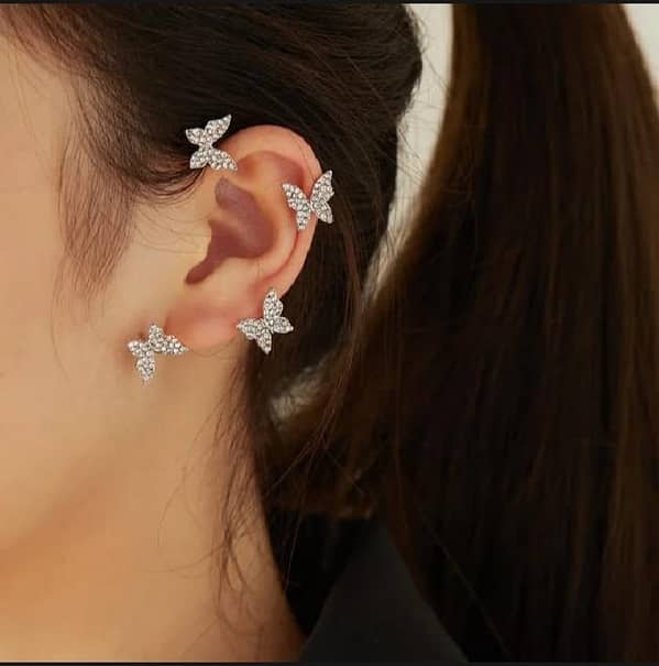Dazzle And Adorn Ear Cuff Set for Girls - Earrings and Cuff Accessories
