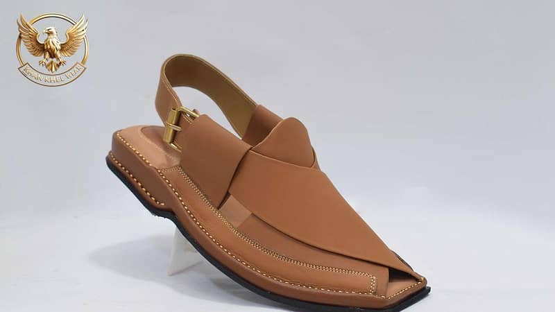 Khan Khel Wear – Brown Peshawari Chappal | Handmade Leather Sandals for Men | Traditional Pakistani Footwear