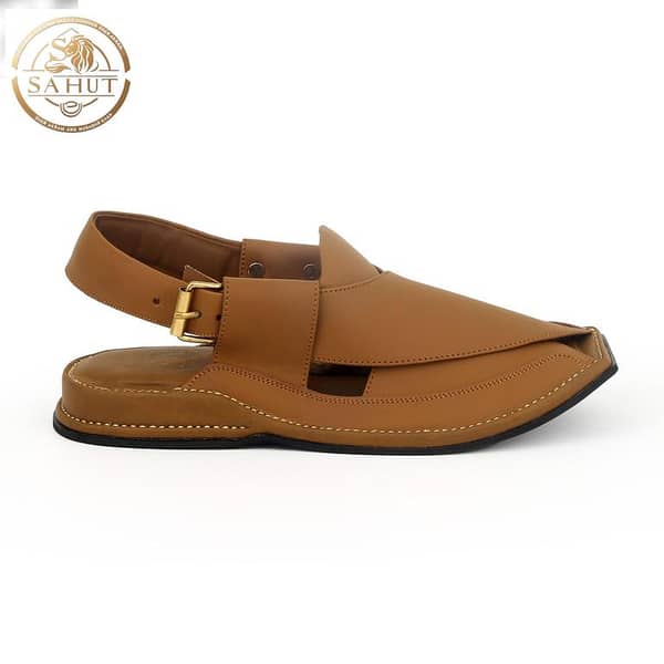 Khan Khel wear Premium Handmade Peshawari Chappal for Men - Brown Leather Sandals with Comfort Sole | Traditional Footwear from Pakistan