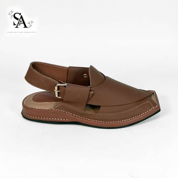 Lightweight Brown Peshawari Chappal - Trendy Design for Comfort