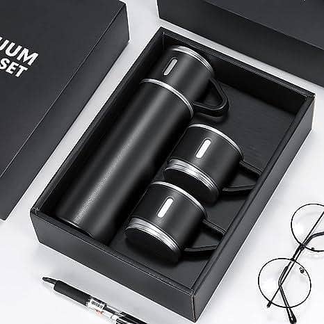 water bottle - vaccum flask bottle, stainless Steel Vacuum Insulated Thermos 500ml (3pcs) Stainless Steel Thermal Bottle for Hot and Cold Beverages best for Coffee & Travel, Perfect kit Gift
