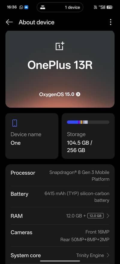 One plus 13R official PTA Approved 12+12/256 - Mobile Phones - 1106722251