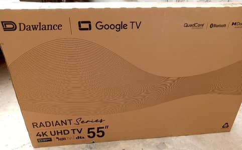 55 Inch 4k Smart LED TV, Dawlance, Radiant series, new, 4k UHD TV