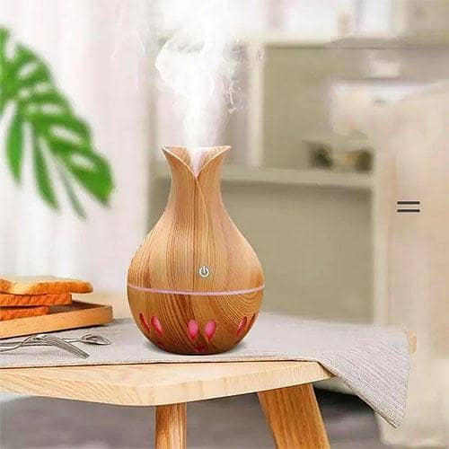 LED Ultrasonic Aroma Essential Oil Diffuser Air Purifier and Humidifier in Wood Finish