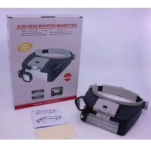 2LED Head Magnifier with Dual Lenses and LED Lights for Electronic Repairs