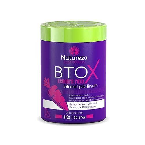 Natureza Cosméticos Btox Cenoura Roxa Blond Platinum Hair Mask - 1kg
