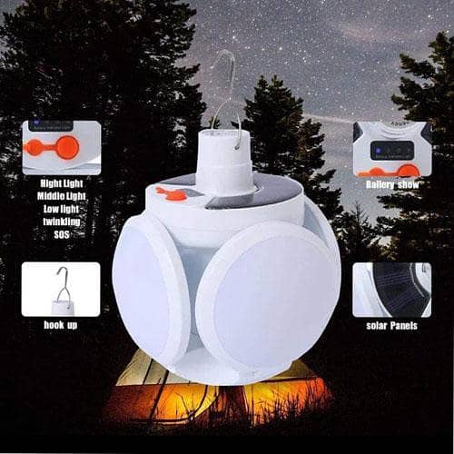 5-in-1 Solar Camping Lantern with USB - Portable, Collapsible Tent Lights for Emergency Use in Pakistan