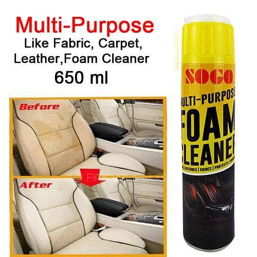 So-go 650ml Multi-Purpose Foam Cleaner for Fabric, Leather, and More - Imported