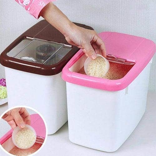 10Kg Capacity Rice Container Cereal Container Kitchen Organizer Food Storage Box with Lid for Floor Storage Pet Food Storage Box Random Color 1Pcs in pakistan