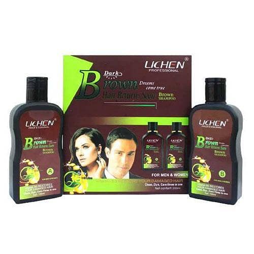 Lichen Dark Brown Hair Color Shampoo 100ml Each in pakistan