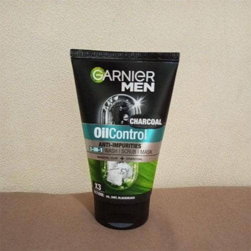 Men's 3-in-1 Charcoal Oil Control Wash, Scrub, and Mask - 100ml
