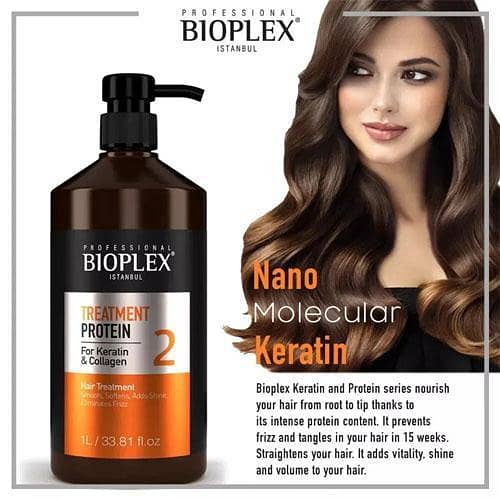 Bioplex Protein Treatment 2 with Keratin & Collagen for Hair Straightening and Shine, 1000ml