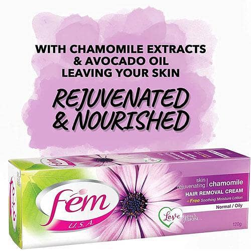 Fem USA 120g Hair Removal Cream with Chamomile for Sensitive Skin in Pakistan