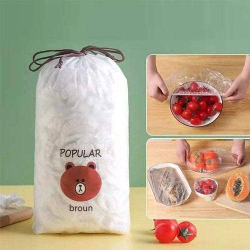 100Pcs Reusable Elastic Food Storage Covers Disposable Food Plastic Wraps Storage in pakistan