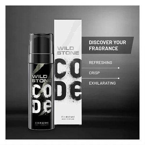 Wild Stone Code Chrome Perfume Body Spray for Men - 120ml