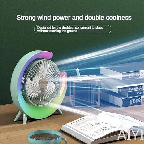 G Shape RGB Dream Color LED Night Light Rechargeable Fan in Pakistan