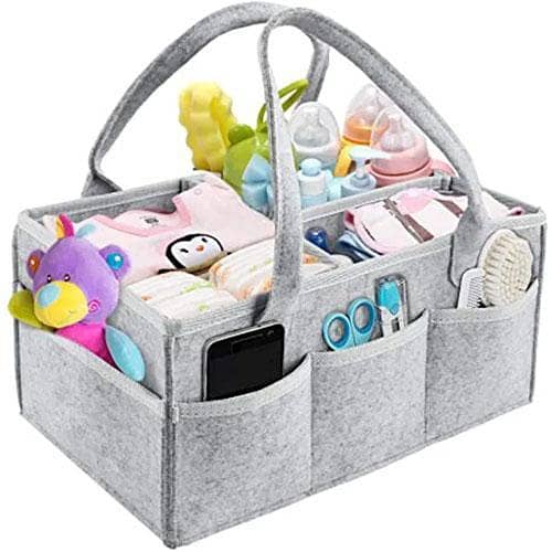 Foldable Baby Diaper Caddy Organizer with Multiple Pockets and Flexible Compartments - Portable Storage for Changing Nappies and Wipes in Pakistan