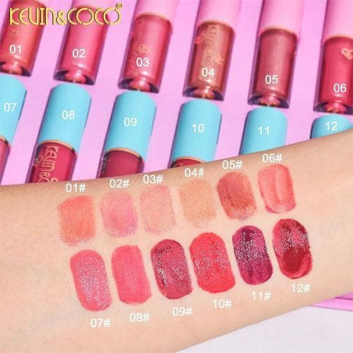 KEVIN&COCO 12-Color Lip Gloss Set - Original and New - Available in Pakistan