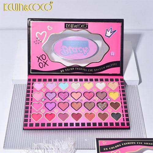 KEVIN&COCO 28-Color Eyeshadow Palette in Black & Pink - Available in Pakistan