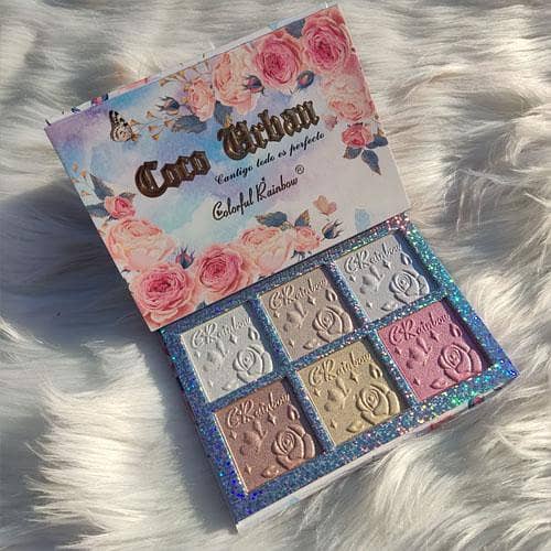 Coco Urban Rainbow Highlighter Palette with 6 Colors Available in Pakistan