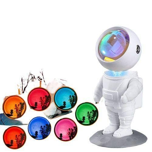 Astronaut Sunset Lamp Projector with 7 Color Modes and Built-in Battery - 360° Rotating Cosmonaut Light in Pakistan