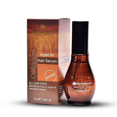 Dermasense Keratin Argan Oil Collagen Hair Serum with Wheat Protein for All Hair Types - 50ml