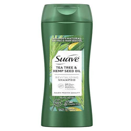 Suave Tea Tree & Hemp Seed Oil Revitalizing Shampoo 373ml - Paraben Free