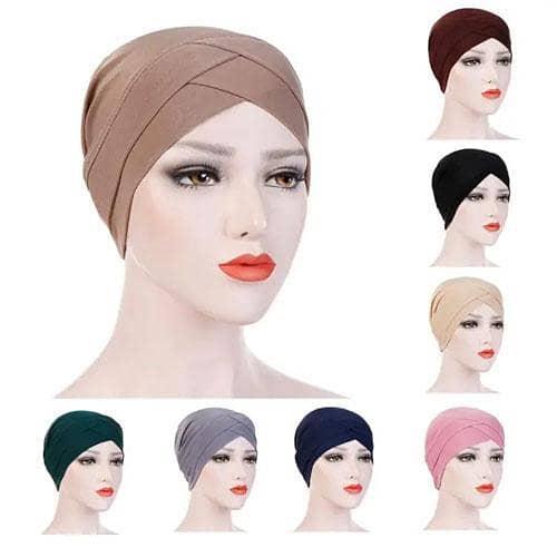 3-Layer Plain Inner Forehead Band for Muslim Hijab - Random Colors Available in Pakistan