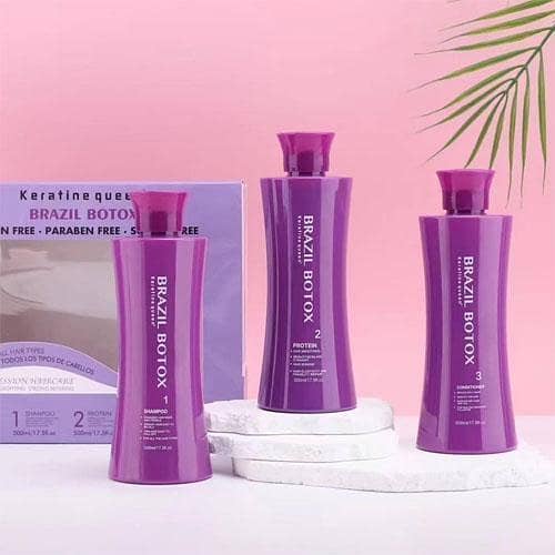 Original Brazil Botox Protein Treatment Shampoo and Conditioner by Keratine Queen, 500ml Each in Pakistan
