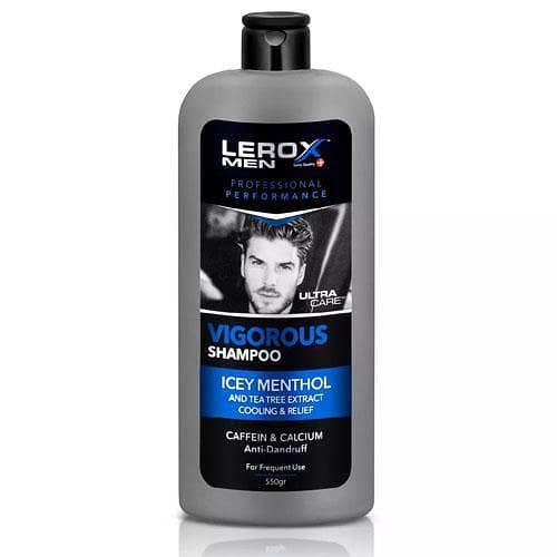 Leroux Vigros Icey Menthol Anti-Dandruff Hair Shampoo for Men, 550g