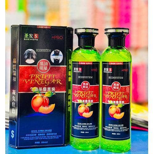 Shengfa Original Fruit Vinegar Black Hair Color Gel Kit - 250ml Each, Available in Pakistan