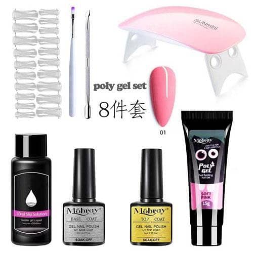 8-Piece Poly Nail Gel Set for Nail Extension and Manicure Tool Quick Dry Kit in Pakistan