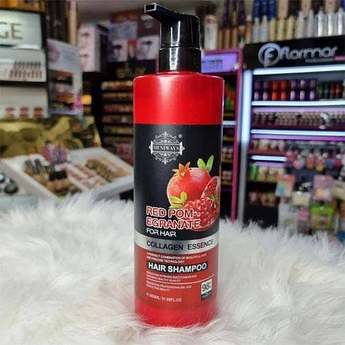 Heniways 900ml Original Red Pomegranate Collagen Essence Hair Shampoo in Pakistan