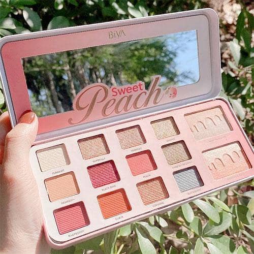 Biya 12 Color Sweet Peach Eyeshadow Palette - Waterproof & Long-lasting