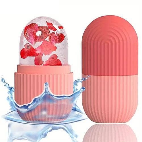 New High Quality 2in1 Silicone Ice Roller Mold Mini Portable Face Cleansing Tool Massage in pakistan