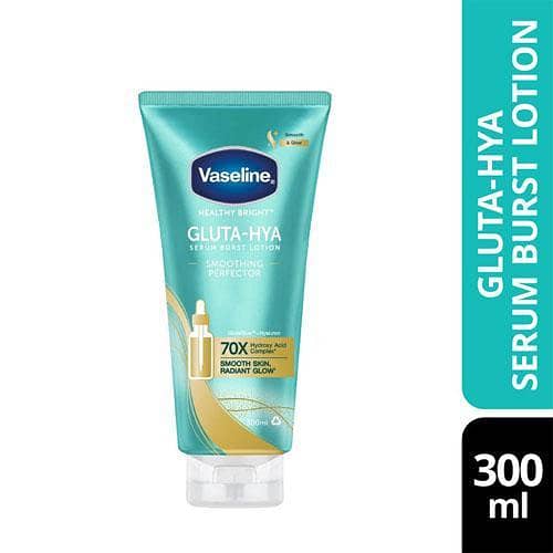 Vaseline Healthy Bright Gluta-Hya Serum Burst Lotion Smoothing Perfector 300ml - Imported