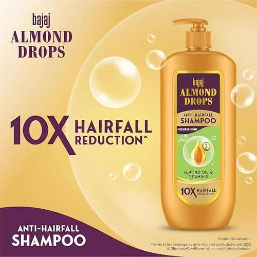 Bajaj Almond Drops Anti-Hairfall Shampoo with Almond Oil & Vitamin E, 340ml, Available in Pakistan