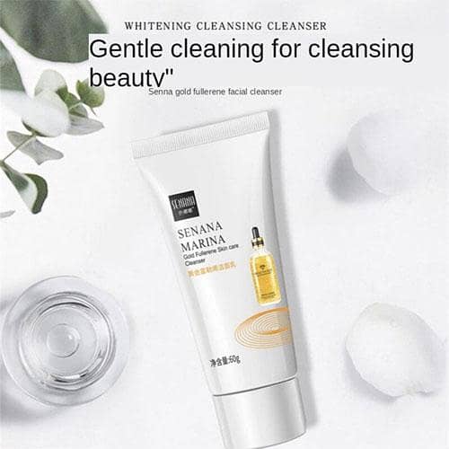 SENANA Gold Fullerene Facial Cleanser Foam - 60g Pore Shrinking, Oil Control & Acne Treatment