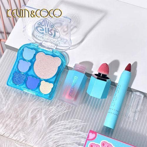 KEVIN&COCO 9-Color Blue Bear Makeup Kit Available in Pakistan