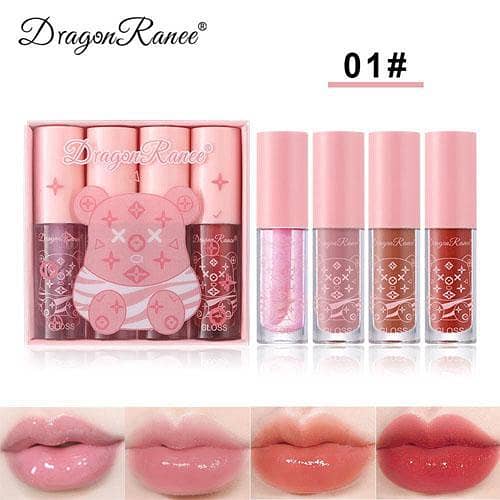 Dragon Ranee 4-Piece Shine Lip Gloss Set in Shades 01 and 02