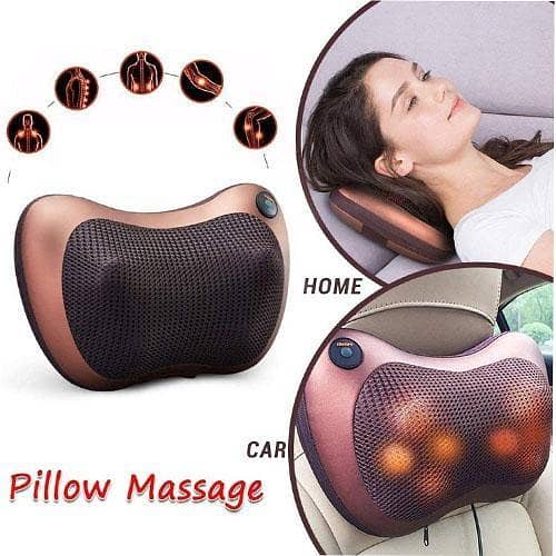 Electric Shiatsu Neck and Back Massager Cushion - Car and Home Use