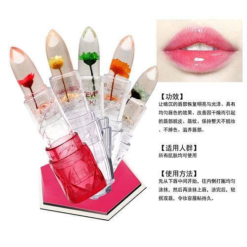 Crystal Flower Jelly Lipstick Set of 6 - Imported and Long Lasting