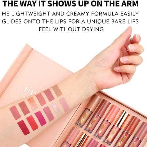 KS-ONE 12-Color Matte Liquid Lipstick and Lip Gloss Set (2.5ml x 12pcs) in Pakistan