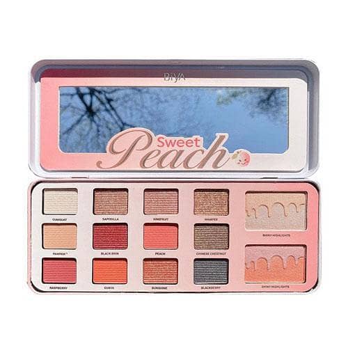 Biya 12 Color Sweet Peach Eyeshadow Palette - Waterproof and Long-lasting