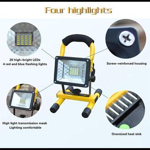 30W Waterproof Flood Light Outdoor Reflector LED External Projector RGB Spotlight Searchlight Rechargeable in pakistan