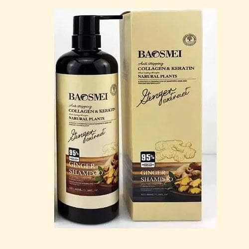 Baosmei Ginger Shampoo for Hair Loss and Dandruff Treatment with Collagen and Keratin - 900ml