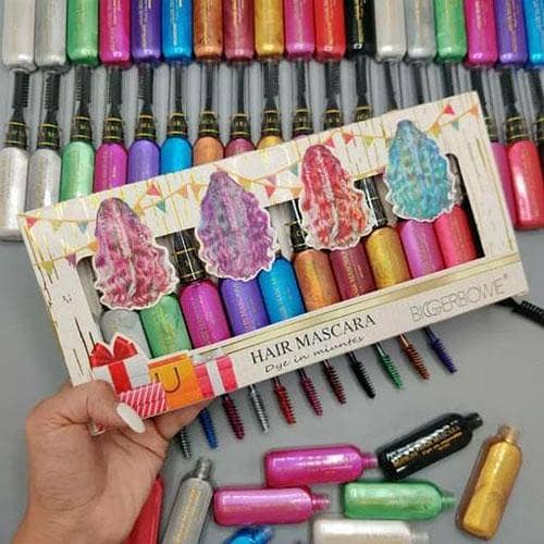 Funky & Highlights 12Pcs Hair Colored Shades Mascara Kit ( Temporary / Washable) Professional Hair Dye Stick for Girls Kids Party in pakistan