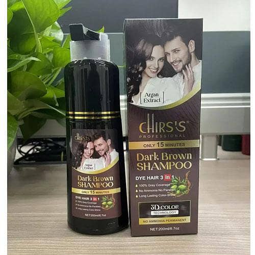 Chirs`S Professional Hair Color Shampoo With Argan Extract Dark Brown 200ml in pakistan
